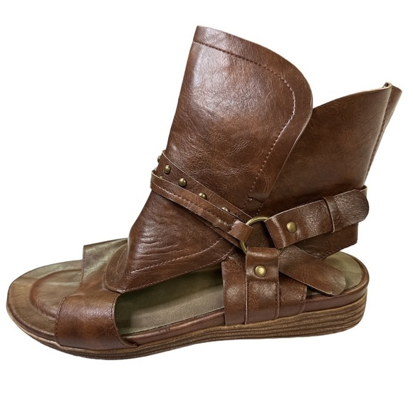 Pierre Dumas Kori-2 Gladiator Sandal Side Zip Manmade Materials S 8.5 Preowned - Picture 1 of 12
